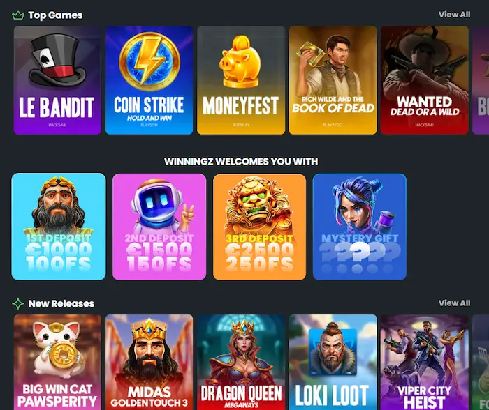 Winningz Casino games